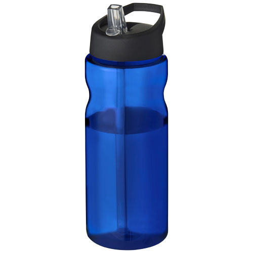 Bouteille de sport à couvercle 650ml personnalisée H2O Active® Base Bleu / Noir